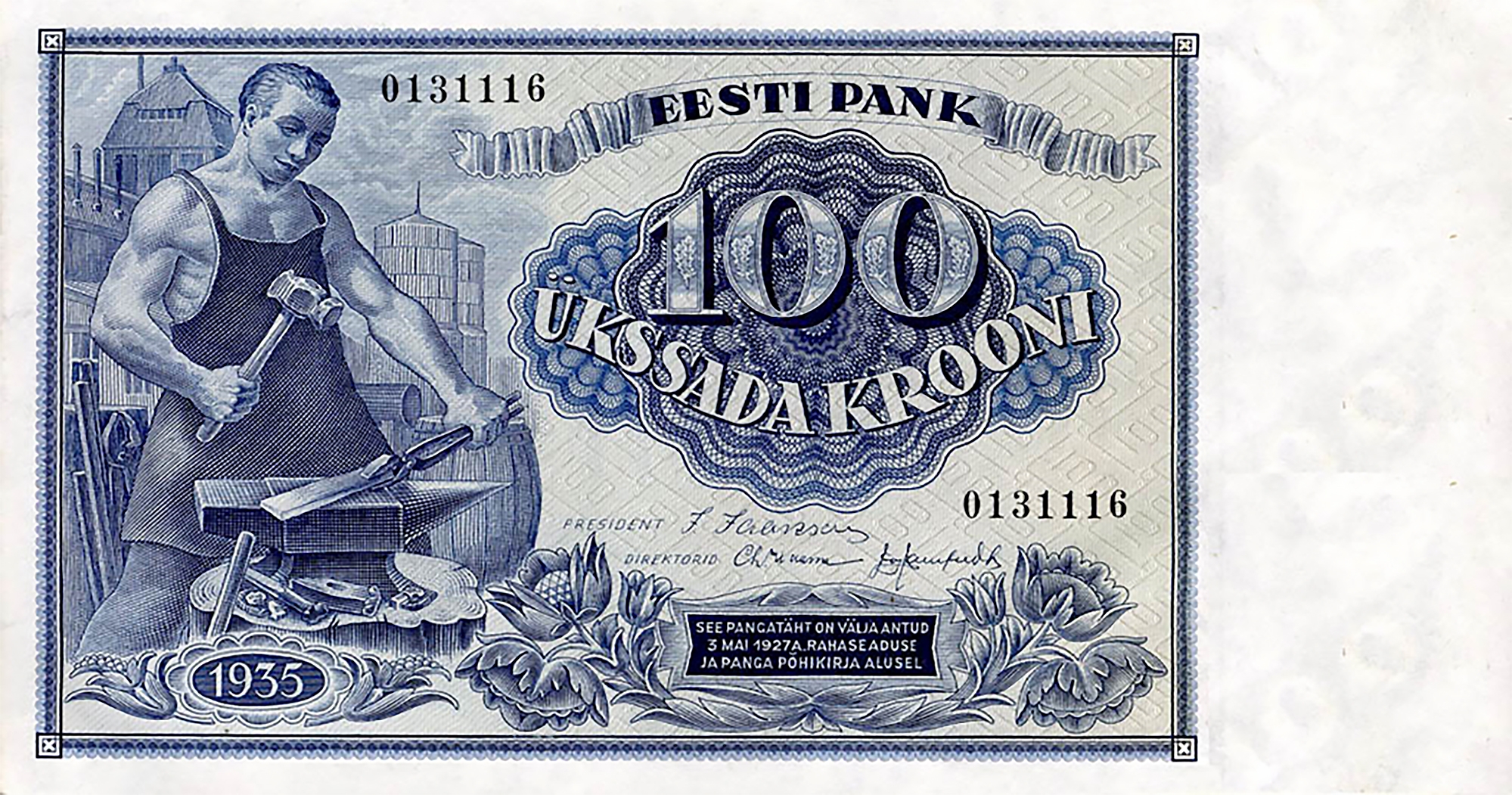 100 eesti krooni põlevkivitööstus